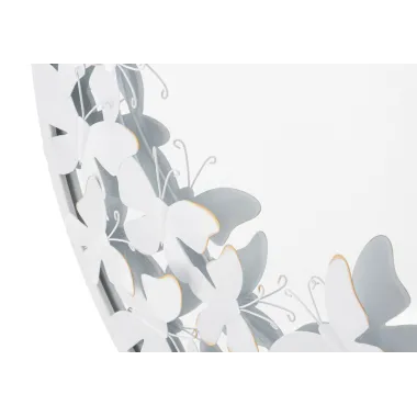 Lustro Okrągłe White Butterfly 62,5X2,3 cm (wymiar wewnętrzny Ø 60 cm)